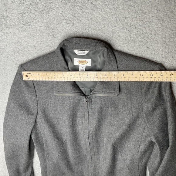 Talbots Wool Blazer Womens 4 Gray Jacket Full Zip Career Preppy Made In Italy - Picture 6 of 14